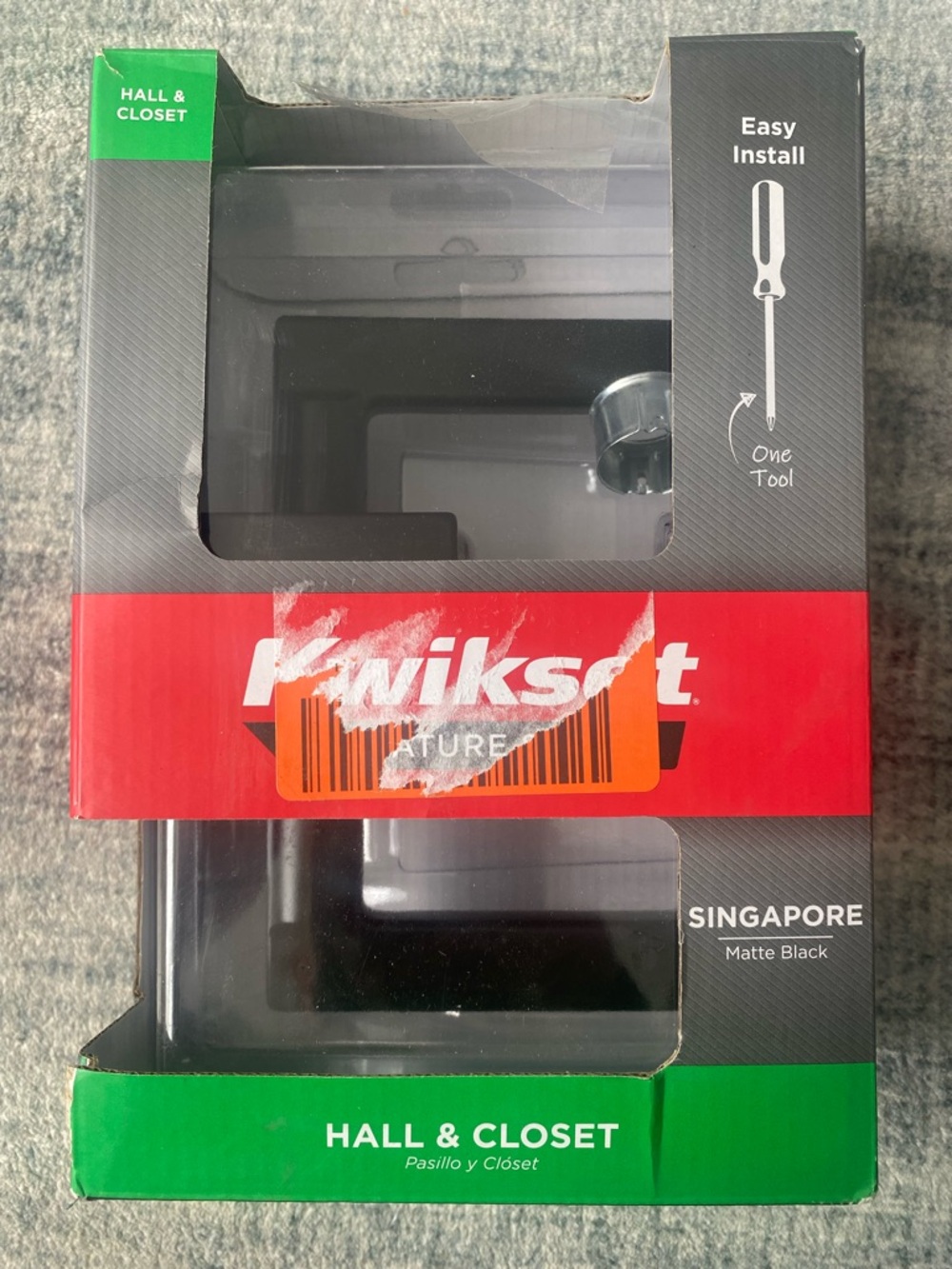 Kwikset Singapore Matte Black Hall & Closet Door Lever